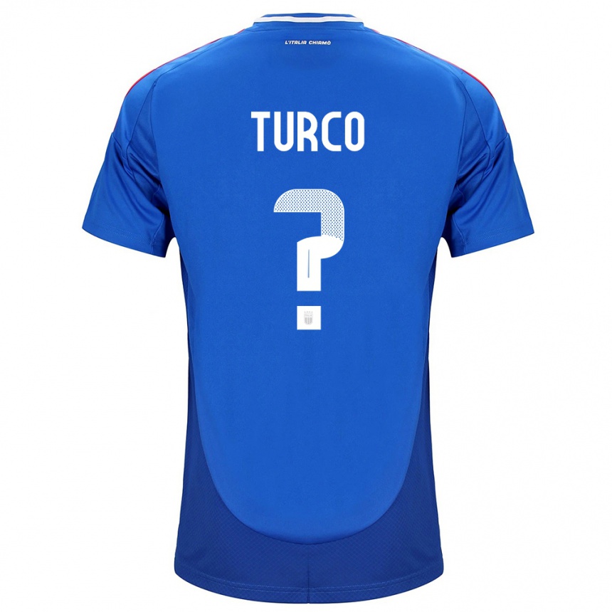 Niño Fútbol Camiseta Italia Stefano Turco #0 Azul 1ª Equipación 24-26 Perú