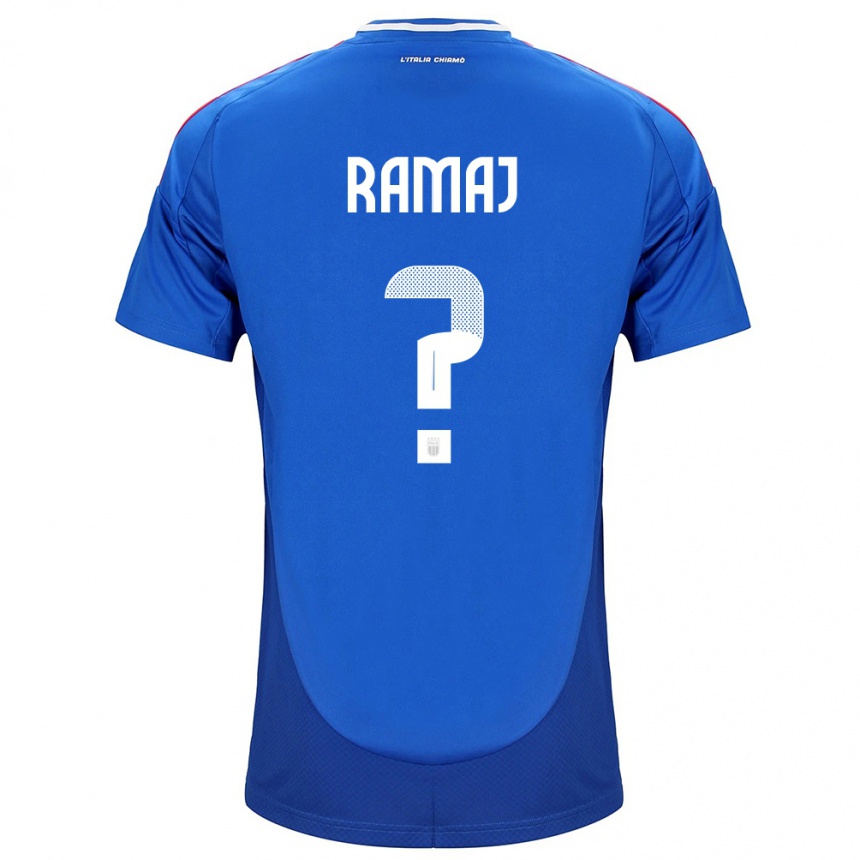 Niño Fútbol Camiseta Italia Gabriel Ramaj #0 Azul 1ª Equipación 24-26 Perú