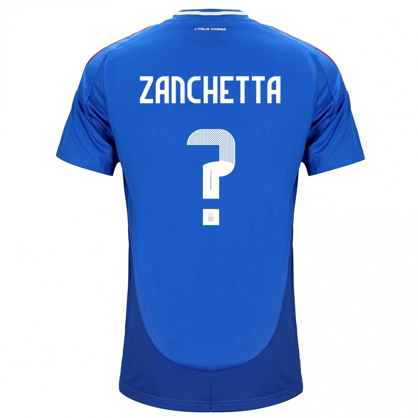 Niño Fútbol Camiseta Italia Mattia Zanchetta #0 Azul 1ª Equipación 24-26 Perú