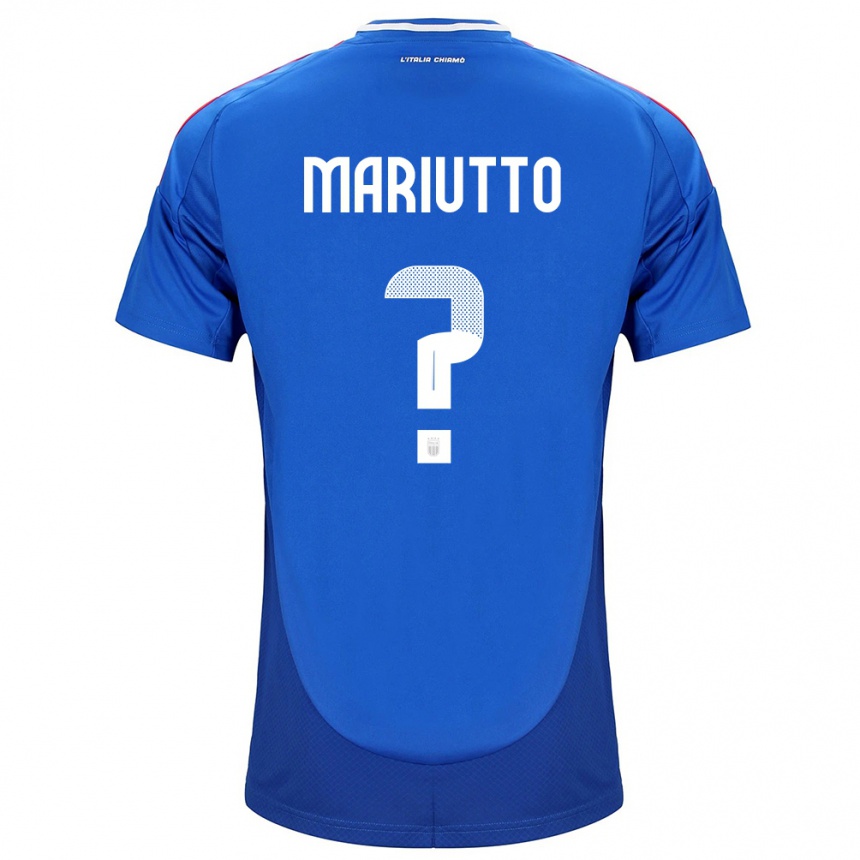 Niño Fútbol Camiseta Italia Francesco Mariutto #0 Azul 1ª Equipación 24-26 Perú