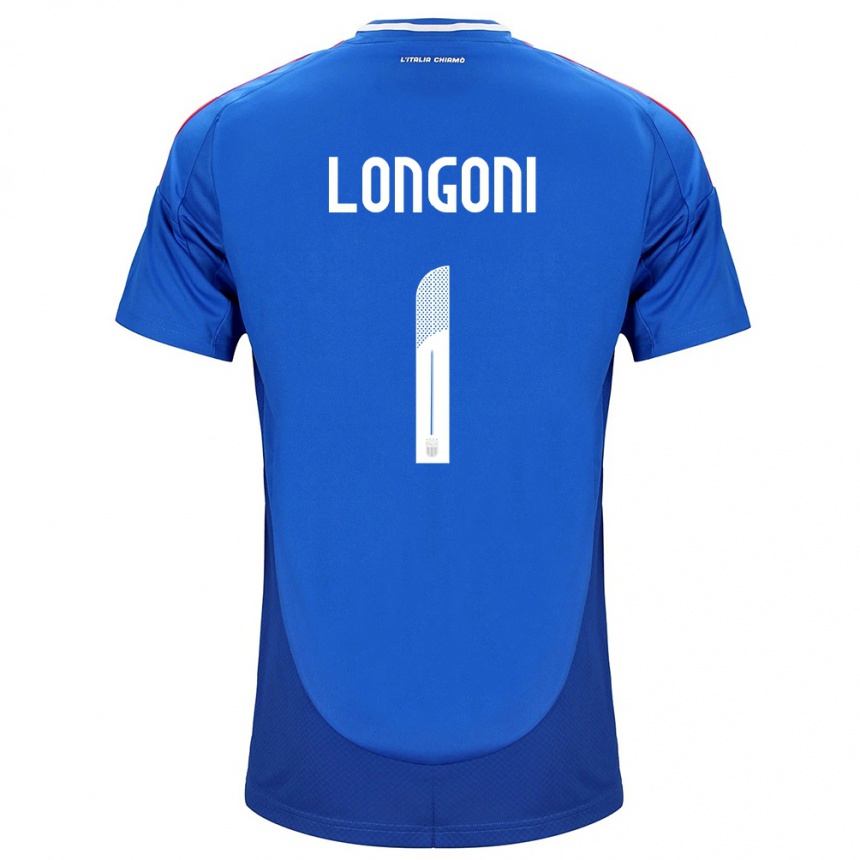 Niño Fútbol Camiseta Italia Alessandro Longoni #1 Azul 1ª Equipación 24-26 Perú