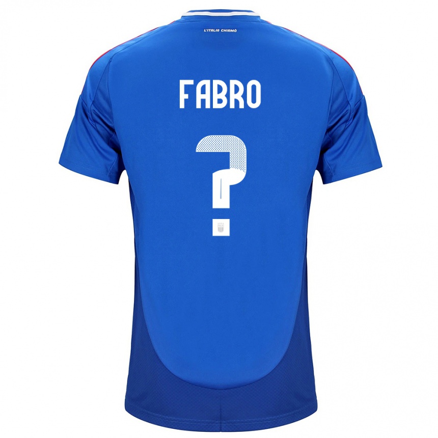 Niño Fútbol Camiseta Italia Jacopo Del Fabro #0 Azul 1ª Equipación 24-26 Perú