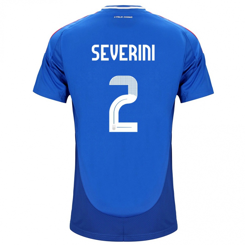 Niño Fútbol Camiseta Italia Emma Severini #2 Azul 1ª Equipación 24-26 Perú