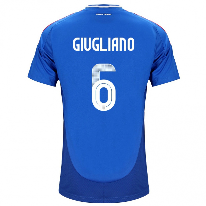 Niño Fútbol Camiseta Italia Manuela Giugliano #6 Azul 1ª Equipación 24-26 Perú