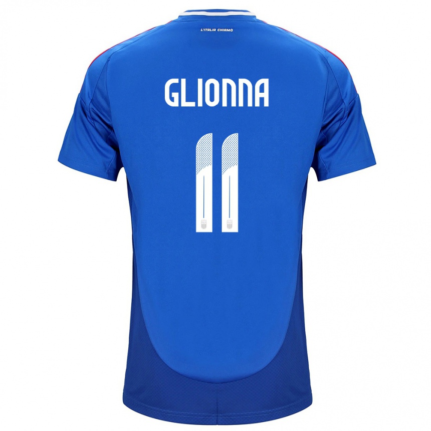 Niño Fútbol Camiseta Italia Benedetta Glionna #11 Azul 1ª Equipación 24-26 Perú