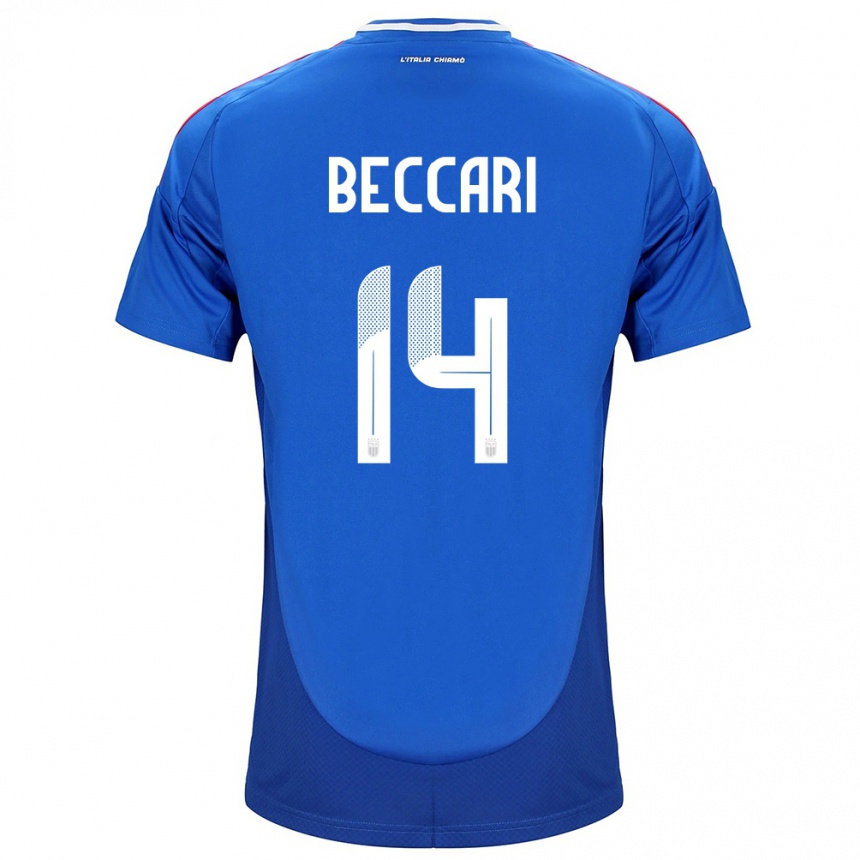 Niño Fútbol Camiseta Italia Chiara Beccari #14 Azul 1ª Equipación 24-26 Perú