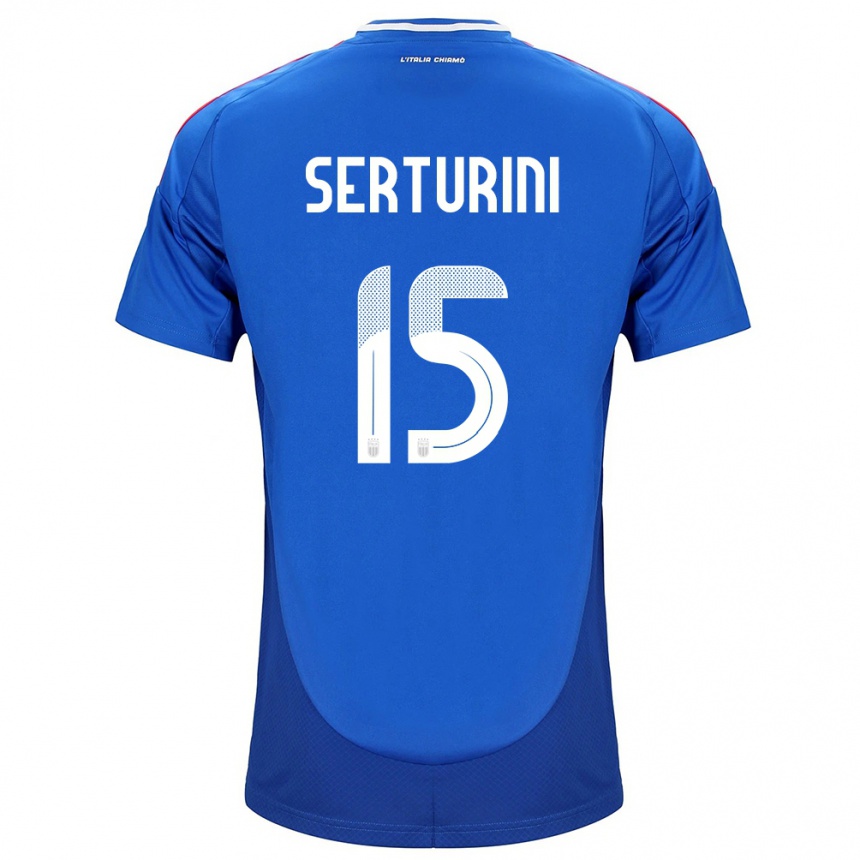 Niño Fútbol Camiseta Italia Annamaria Serturini #15 Azul 1ª Equipación 24-26 Perú