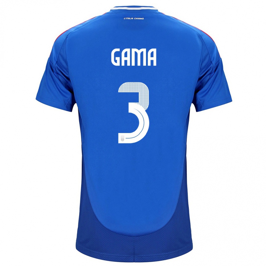 Niño Fútbol Camiseta Italia Sara Gama #3 Azul 1ª Equipación 24-26 Perú