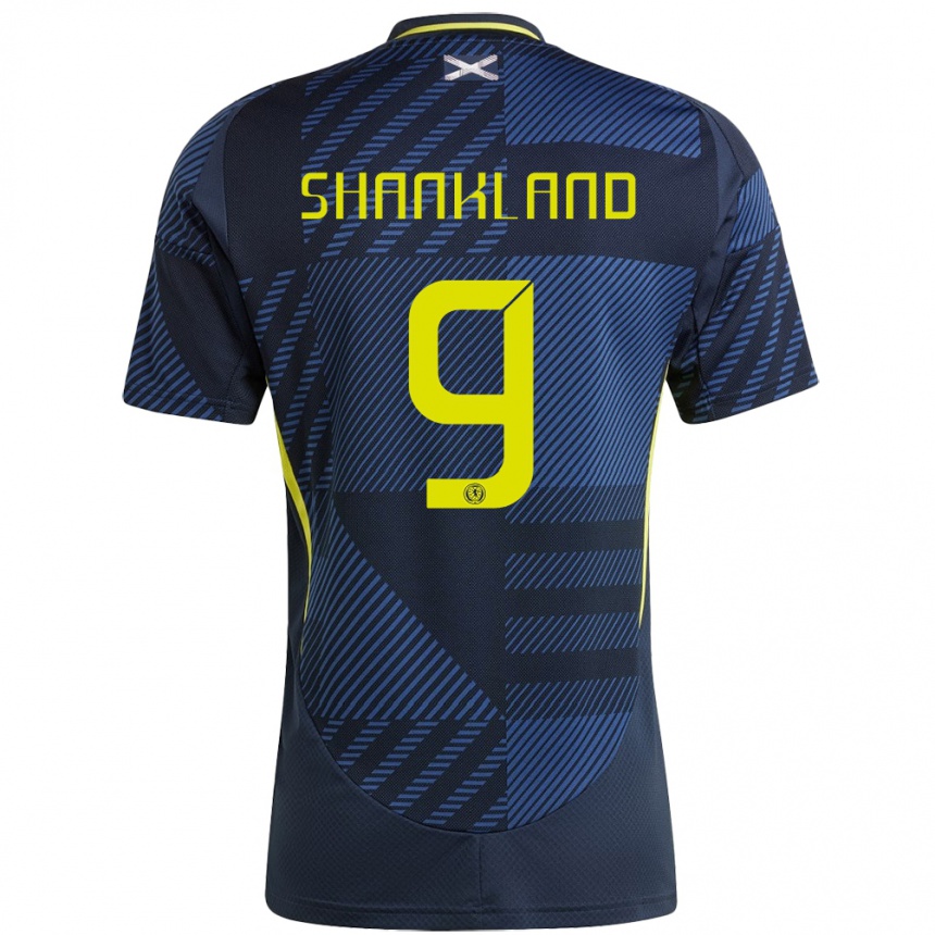 Niño Fútbol Camiseta Escocia Lawrence Shankland #9 Azul Oscuro 1ª Equipación 24-26 Perú