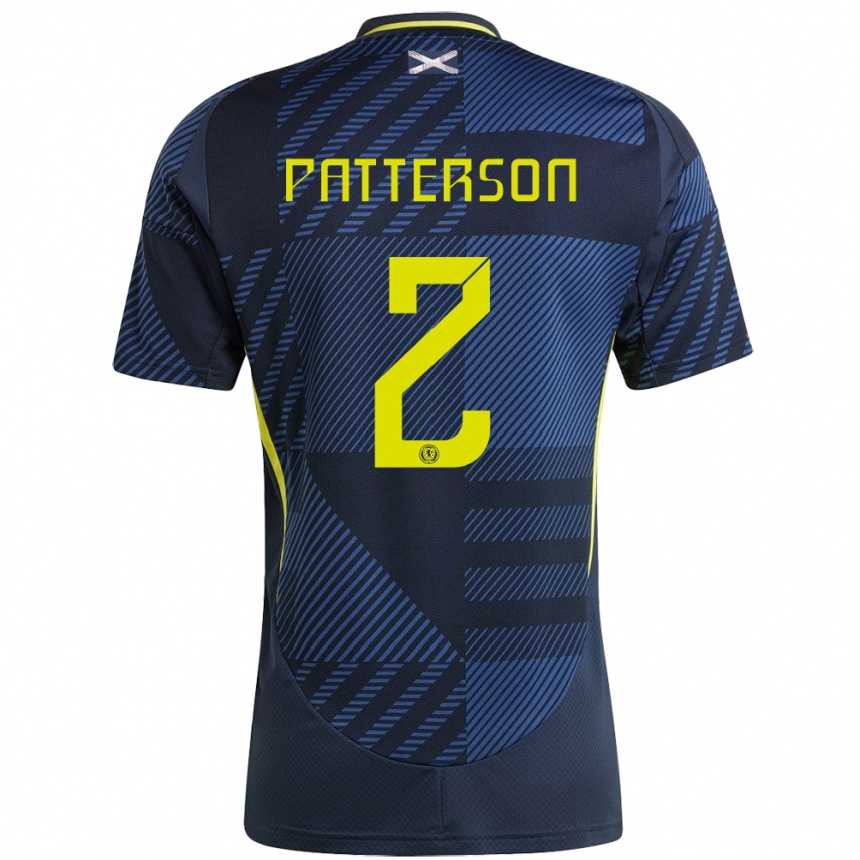 Niño Fútbol Camiseta Escocia Nathan Patterson #2 Azul Oscuro 1ª Equipación 24-26 Perú