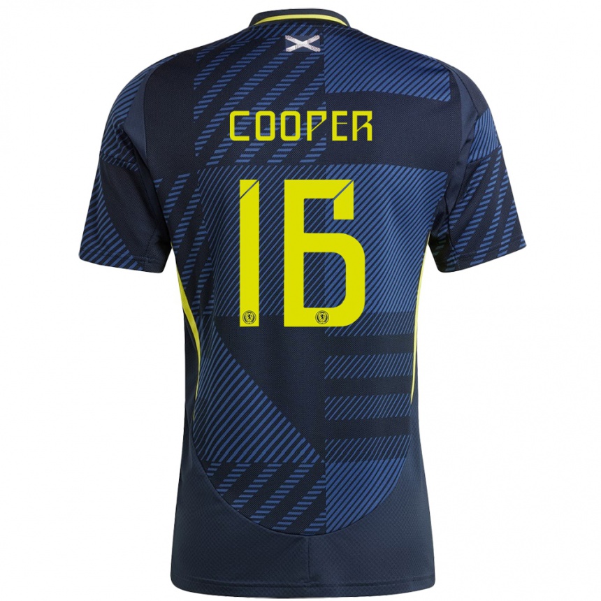 Niño Fútbol Camiseta Escocia Liam Cooper #16 Azul Oscuro 1ª Equipación 24-26 Perú