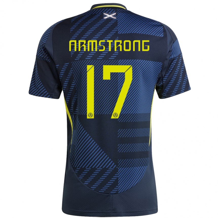 Niño Fútbol Camiseta Escocia Stuart Armstrong #17 Azul Oscuro 1ª Equipación 24-26 Perú