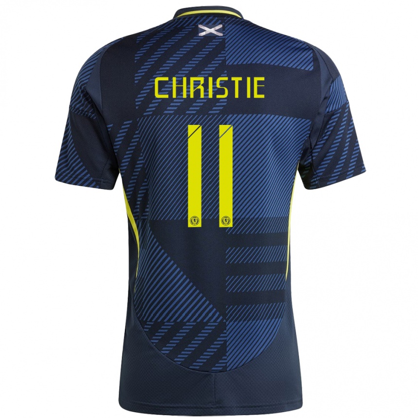 Niño Fútbol Camiseta Escocia Ryan Christie #11 Azul Oscuro 1ª Equipación 24-26 Perú