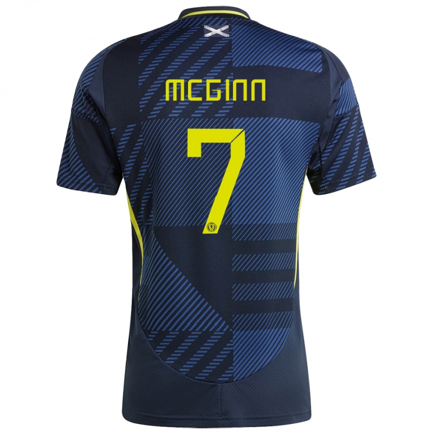 Niño Fútbol Camiseta Escocia John Mcginn #7 Azul Oscuro 1ª Equipación 24-26 Perú