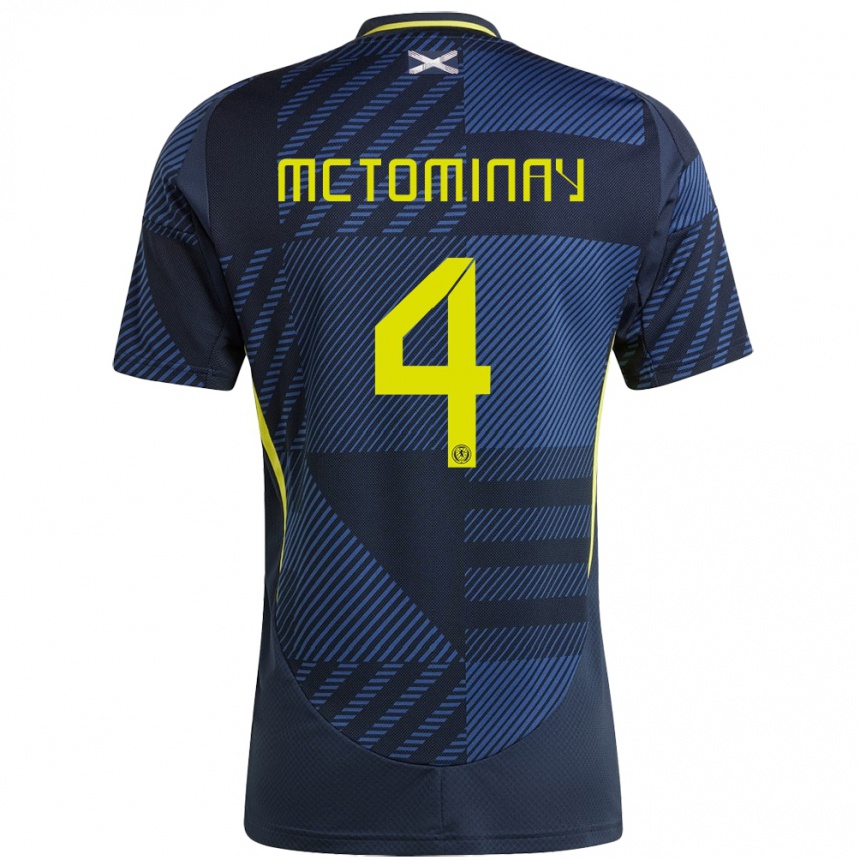 Niño Fútbol Camiseta Escocia Scott Mctominay #4 Azul Oscuro 1ª Equipación 24-26 Perú