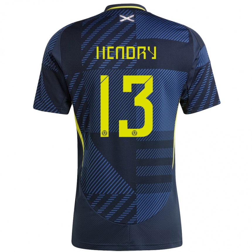 Niño Fútbol Camiseta Escocia Jack Hendry #13 Azul Oscuro 1ª Equipación 24-26 Perú