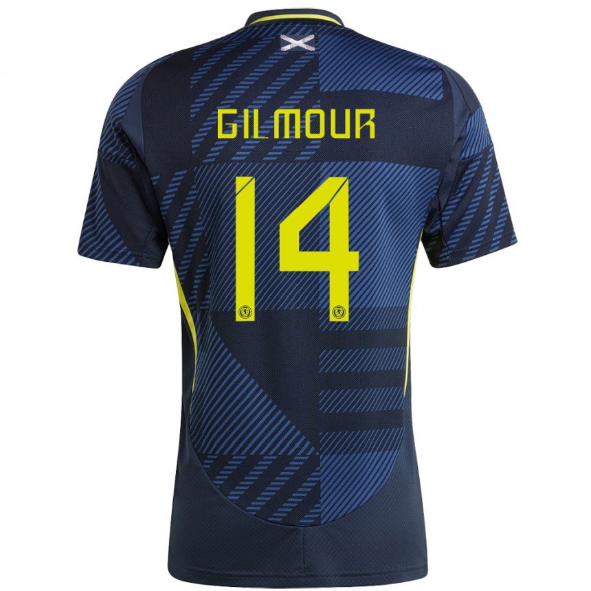 Niño Fútbol Camiseta Escocia Billy Gilmour #14 Azul Oscuro 1ª Equipación 24-26 Perú