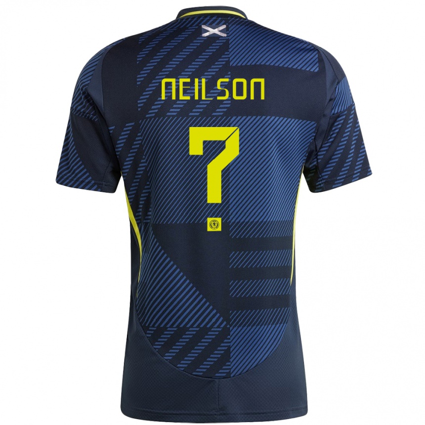 Niño Fútbol Camiseta Escocia Lewis Neilson #0 Azul Oscuro 1ª Equipación 24-26 Perú