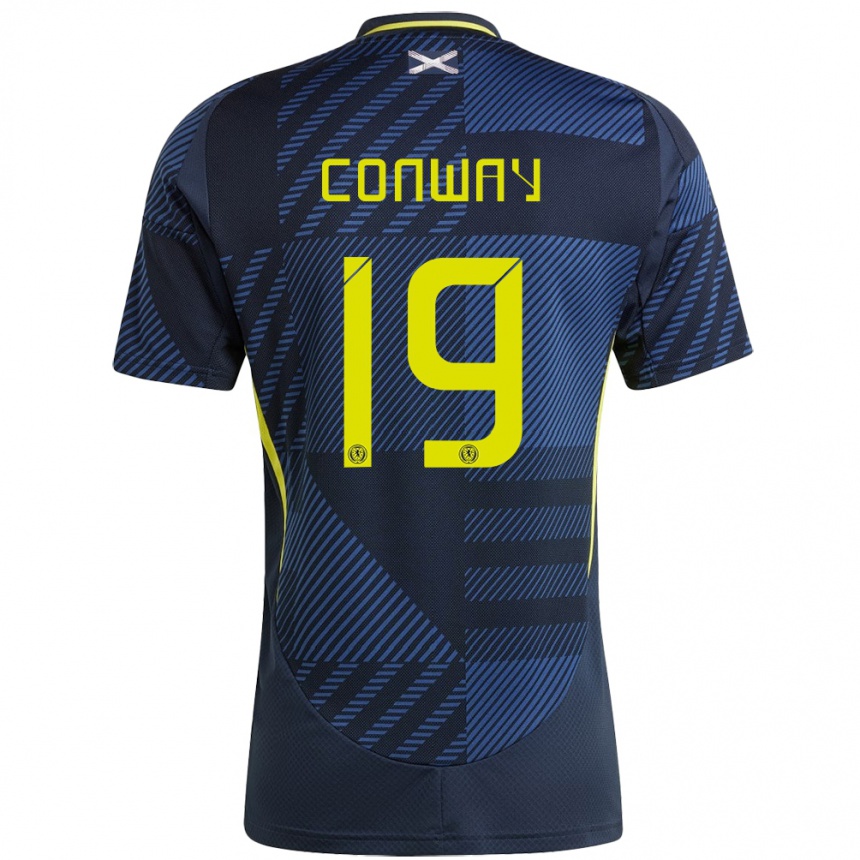 Niño Fútbol Camiseta Escocia Tommy Conway #19 Azul Oscuro 1ª Equipación 24-26 Perú