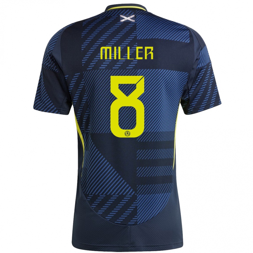 Niño Fútbol Camiseta Escocia Lennon Miller #8 Azul Oscuro 1ª Equipación 24-26 Perú