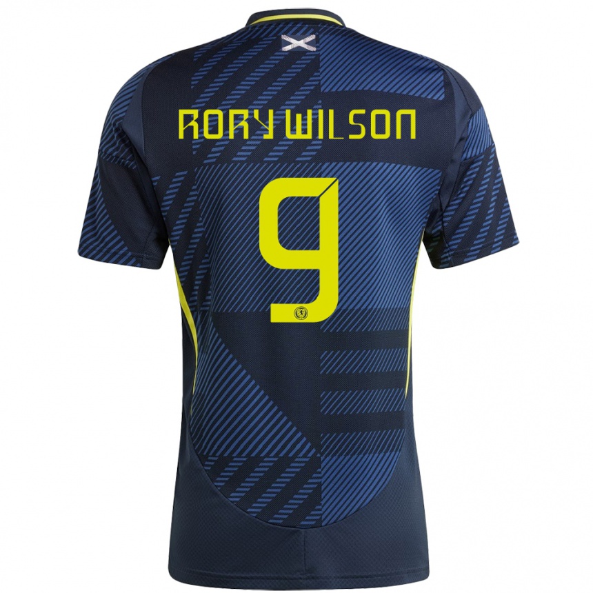 Niño Fútbol Camiseta Escocia Rory Wilson #9 Azul Oscuro 1ª Equipación 24-26 Perú