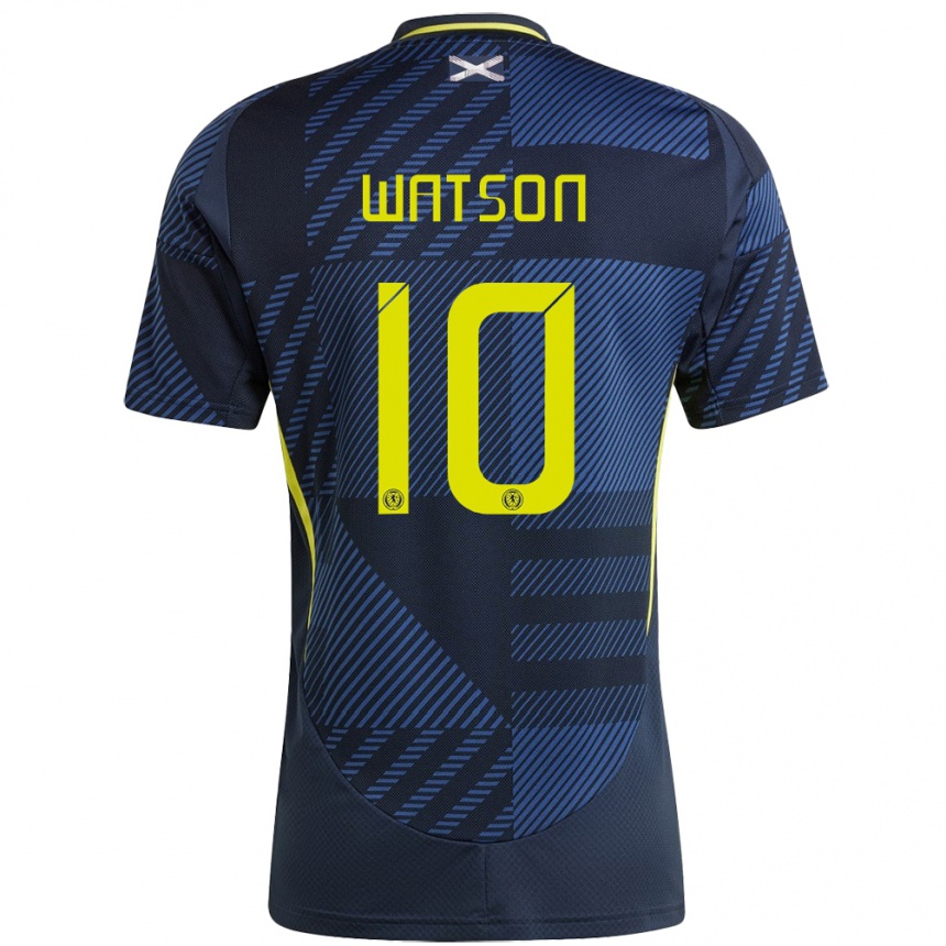 Niño Fútbol Camiseta Escocia David Watson #10 Azul Oscuro 1ª Equipación 24-26 Perú