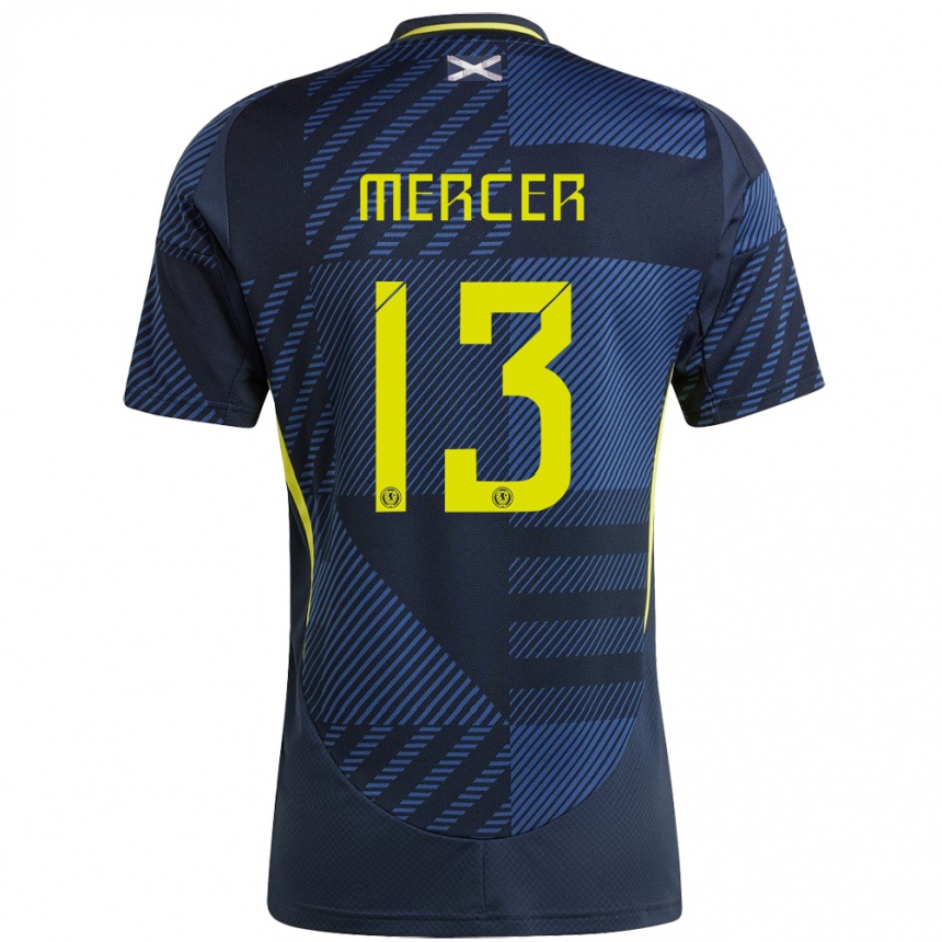 Niño Fútbol Camiseta Escocia Jamie Mercer #13 Azul Oscuro 1ª Equipación 24-26 Perú