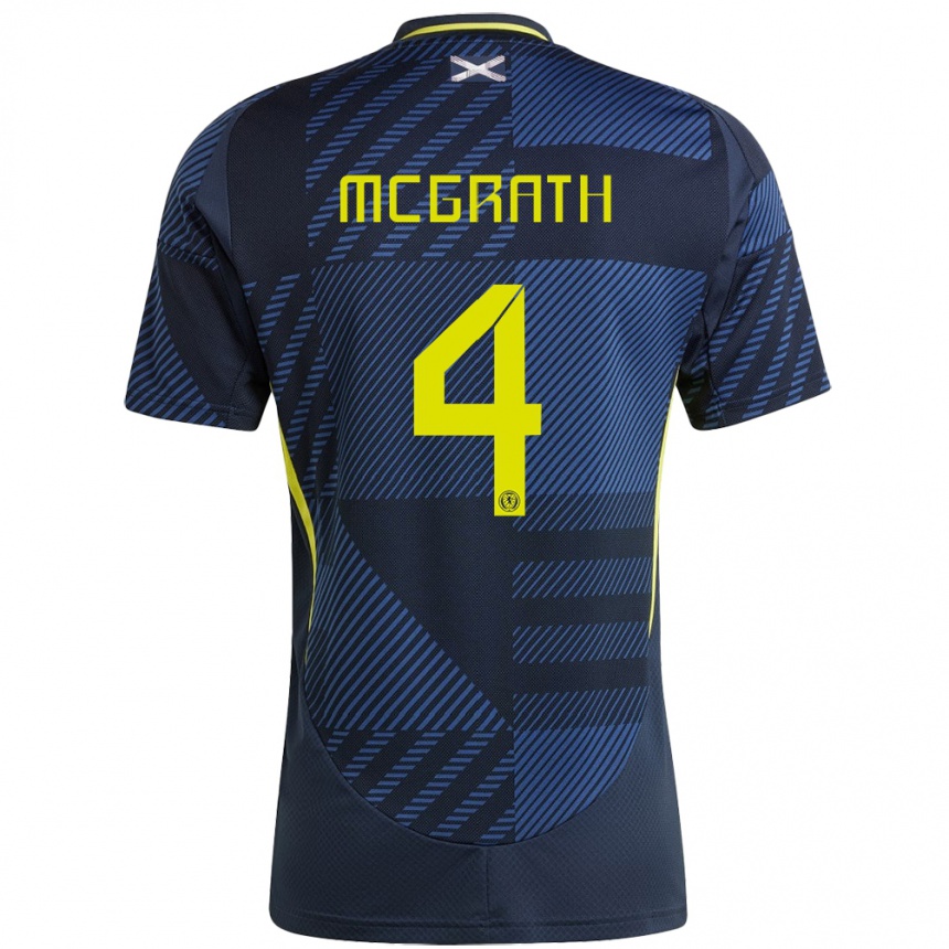 Niño Fútbol Camiseta Escocia Joseph Mcgrath #4 Azul Oscuro 1ª Equipación 24-26 Perú