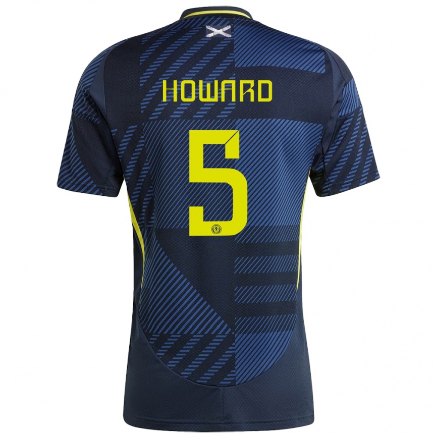 Niño Fútbol Camiseta Escocia Sophie Howard #5 Azul Oscuro 1ª Equipación 24-26 Perú