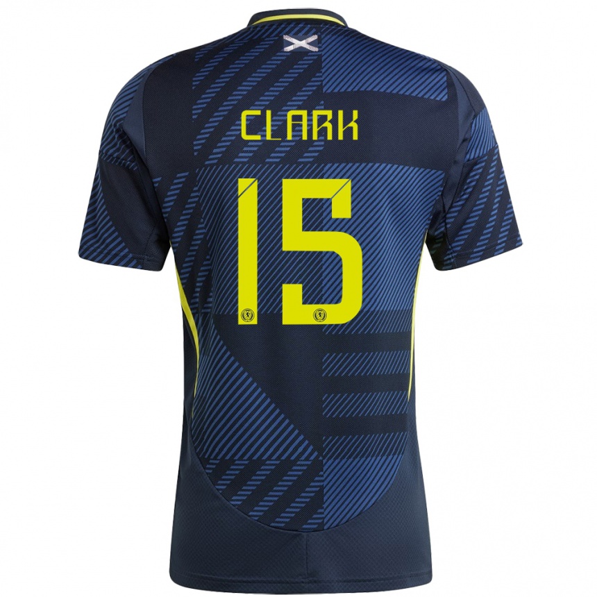 Niño Fútbol Camiseta Escocia Jenna Clark #15 Azul Oscuro 1ª Equipación 24-26 Perú