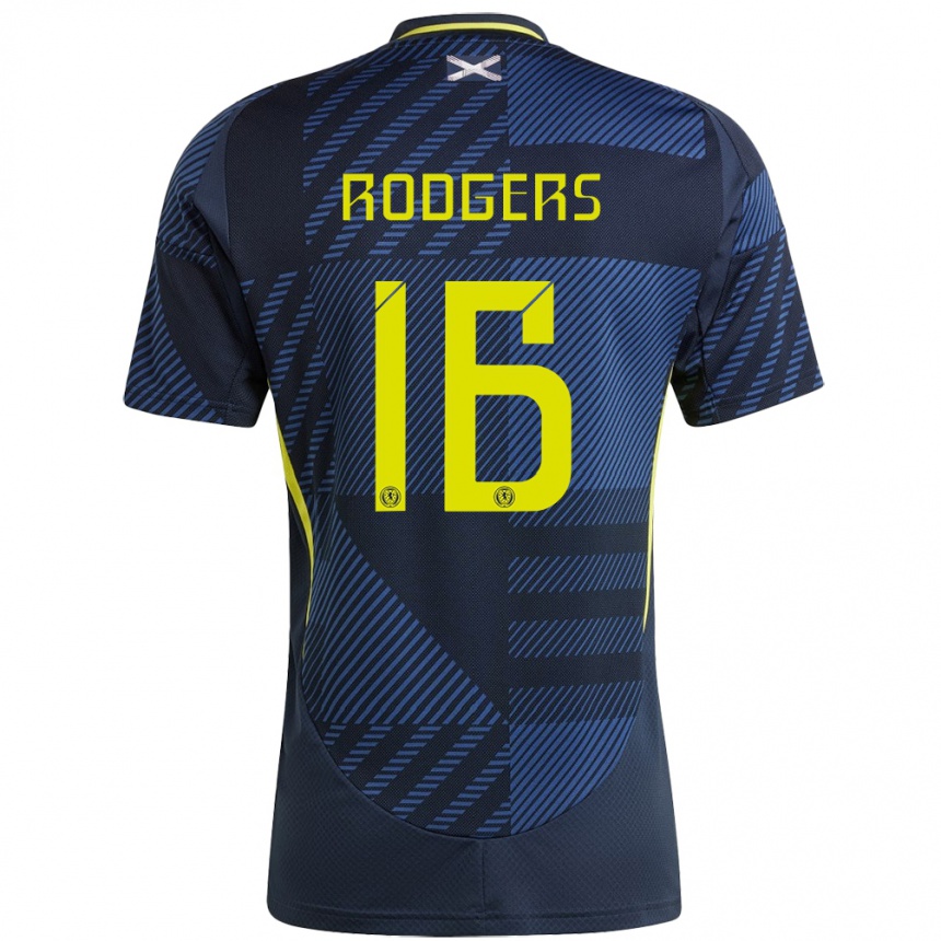 Niño Fútbol Camiseta Escocia Amy Rodgers #16 Azul Oscuro 1ª Equipación 24-26 Perú