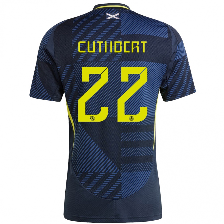 Niño Fútbol Camiseta Escocia Erin Cuthbert #22 Azul Oscuro 1ª Equipación 24-26 Perú