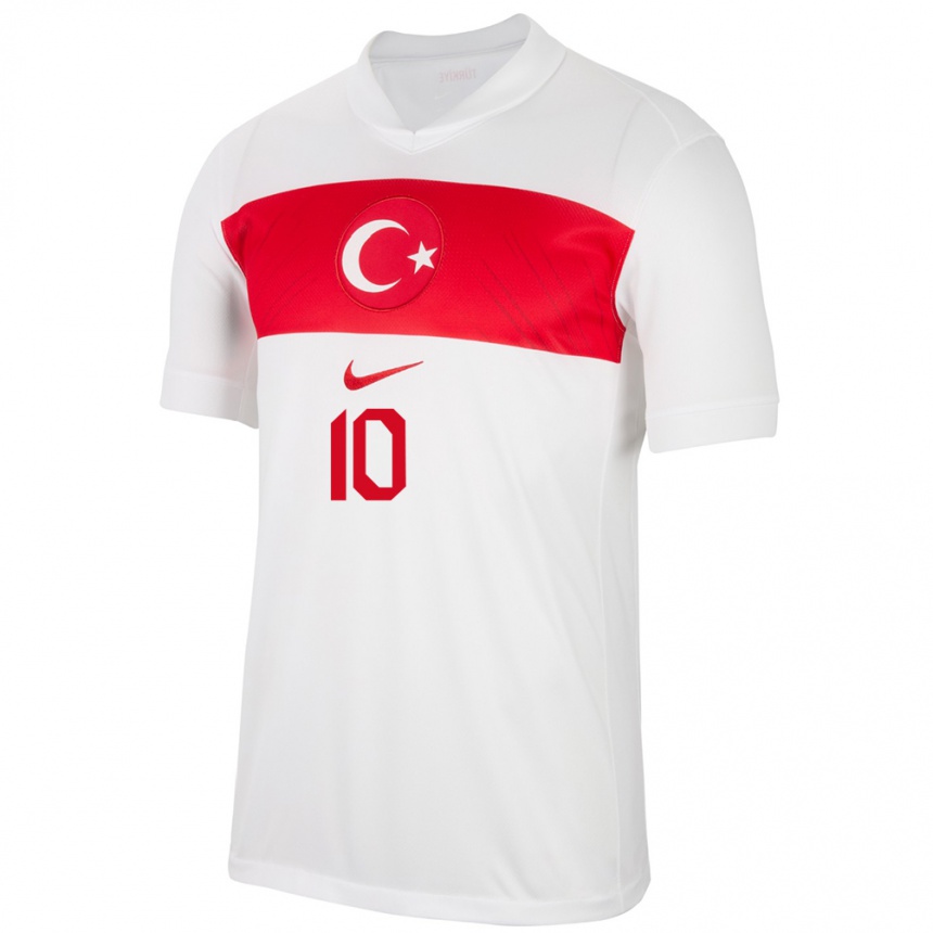 Niño Fútbol Camiseta Turquía Ebru Topçu #10 Blanco 1ª Equipación 24-26 Perú