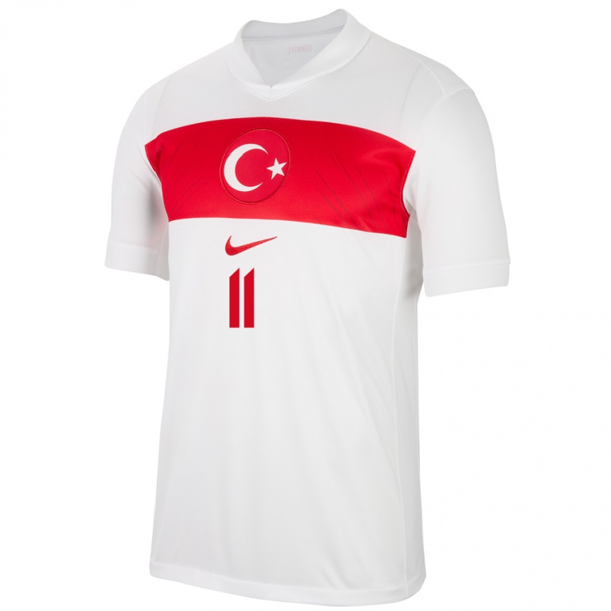 Niño Fútbol Camiseta Turquía Yusuf Yazıcı #11 Blanco 1ª Equipación 24-26 Perú