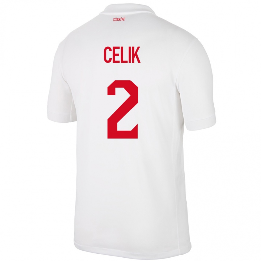 Niño Fútbol Camiseta Turquía Zeki Çelik #2 Blanco 1ª Equipación 24-26 Perú