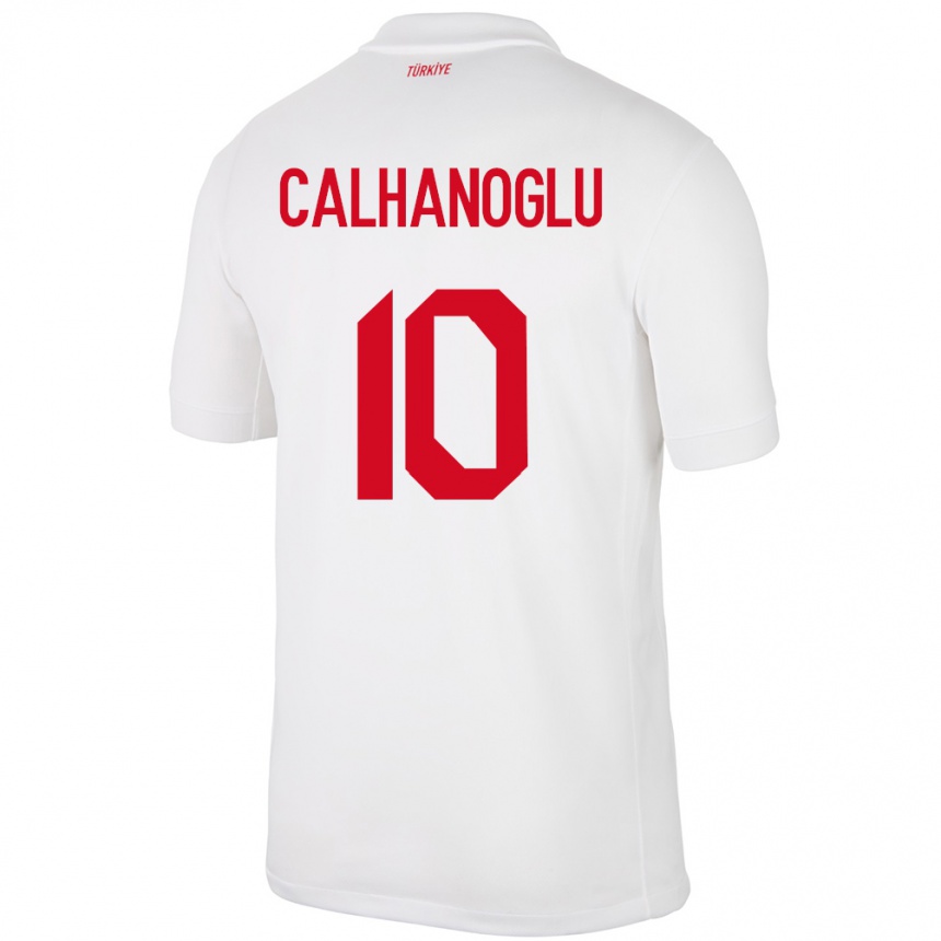 Niño Fútbol Camiseta Turquía Hakan Çalhanoğlu #10 Blanco 1ª Equipación 24-26 Perú