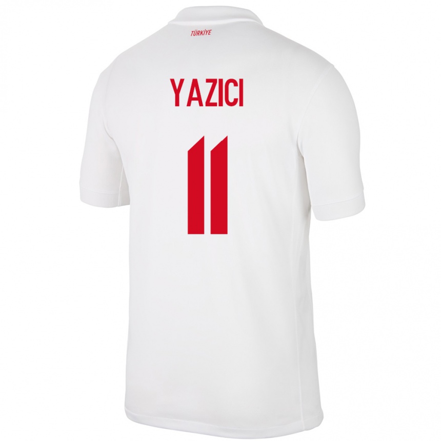 Niño Fútbol Camiseta Turquía Yusuf Yazıcı #11 Blanco 1ª Equipación 24-26 Perú