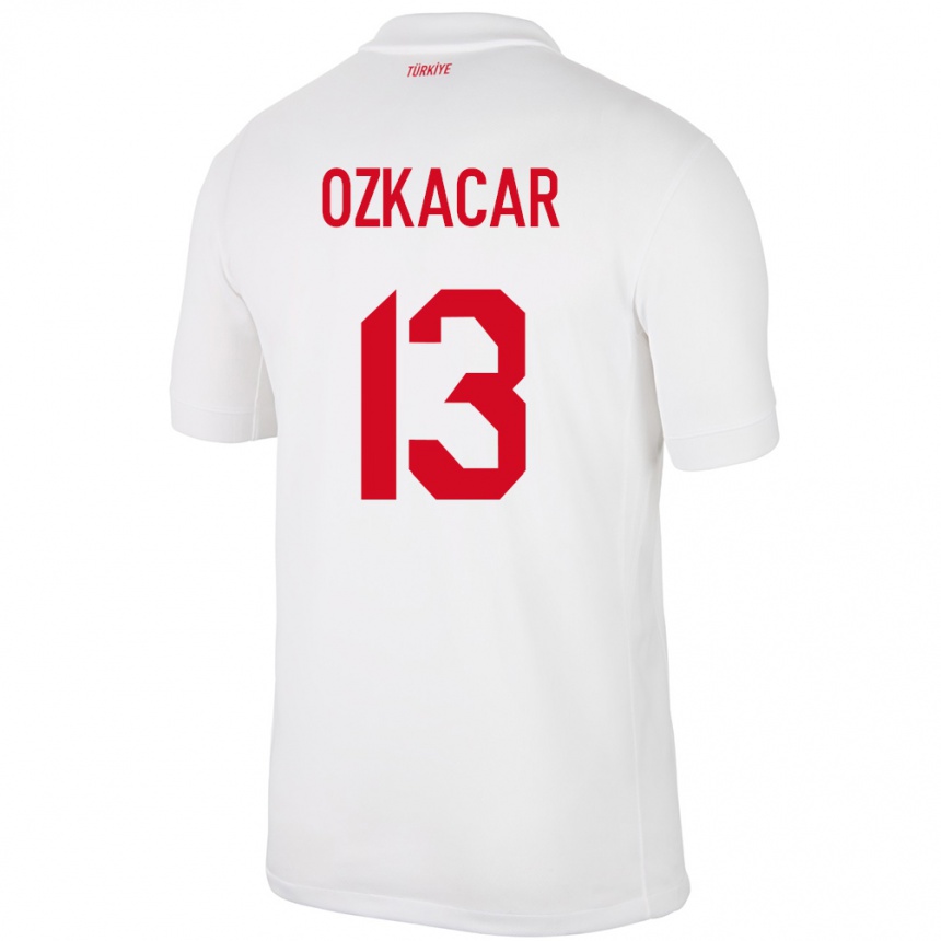 Niño Fútbol Camiseta Turquía Cenk Özkacar #13 Blanco 1ª Equipación 24-26 Perú