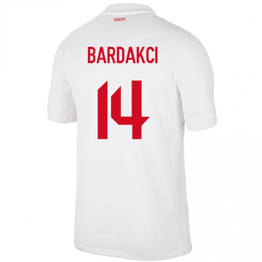 Niño Fútbol Camiseta Turquía Abdülkerim Bardakcı #14 Blanco 1ª Equipación 24-26 Perú