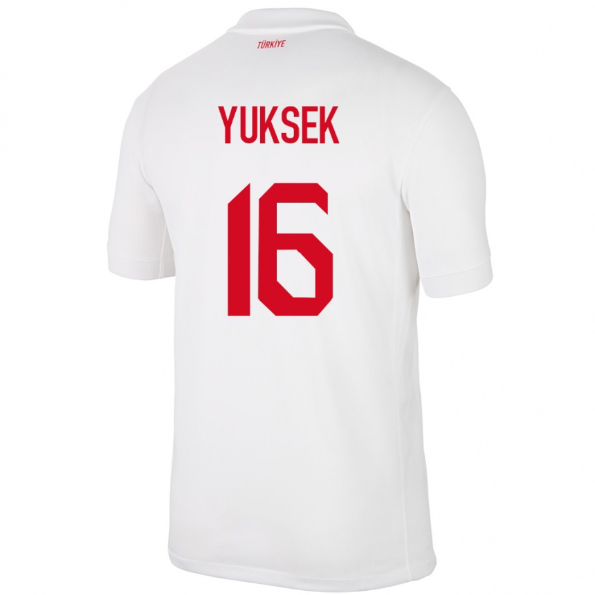 Niño Fútbol Camiseta Turquía İsmail Yüksek #16 Blanco 1ª Equipación 24-26 Perú