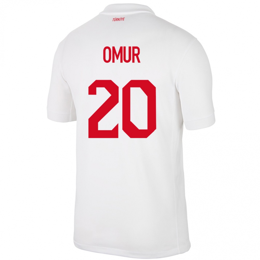 Niño Fútbol Camiseta Turquía Abdülkadir Ömür #20 Blanco 1ª Equipación 24-26 Perú