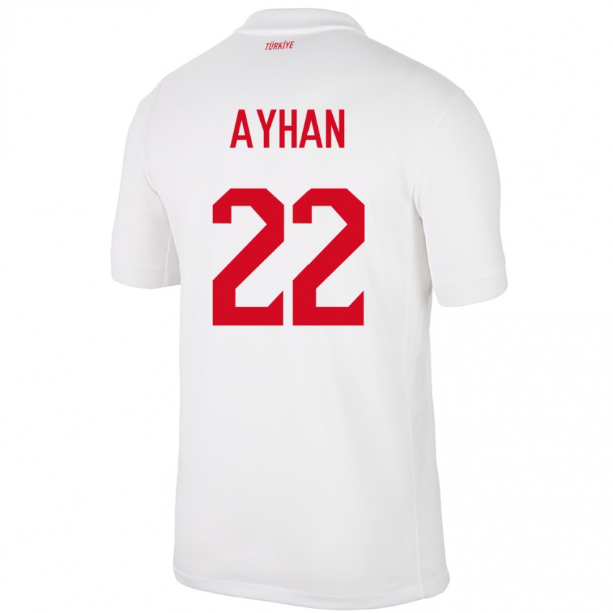 Niño Fútbol Camiseta Turquía Kaan Ayhan #22 Blanco 1ª Equipación 24-26 Perú