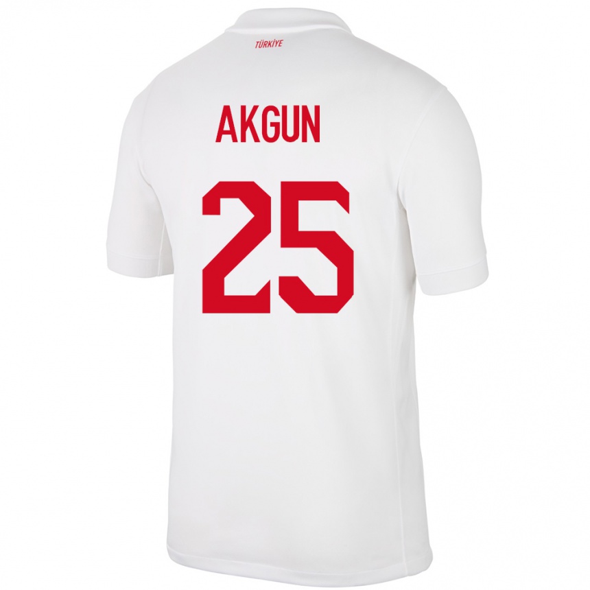 Niño Fútbol Camiseta Turquía Yunus Akgün #25 Blanco 1ª Equipación 24-26 Perú