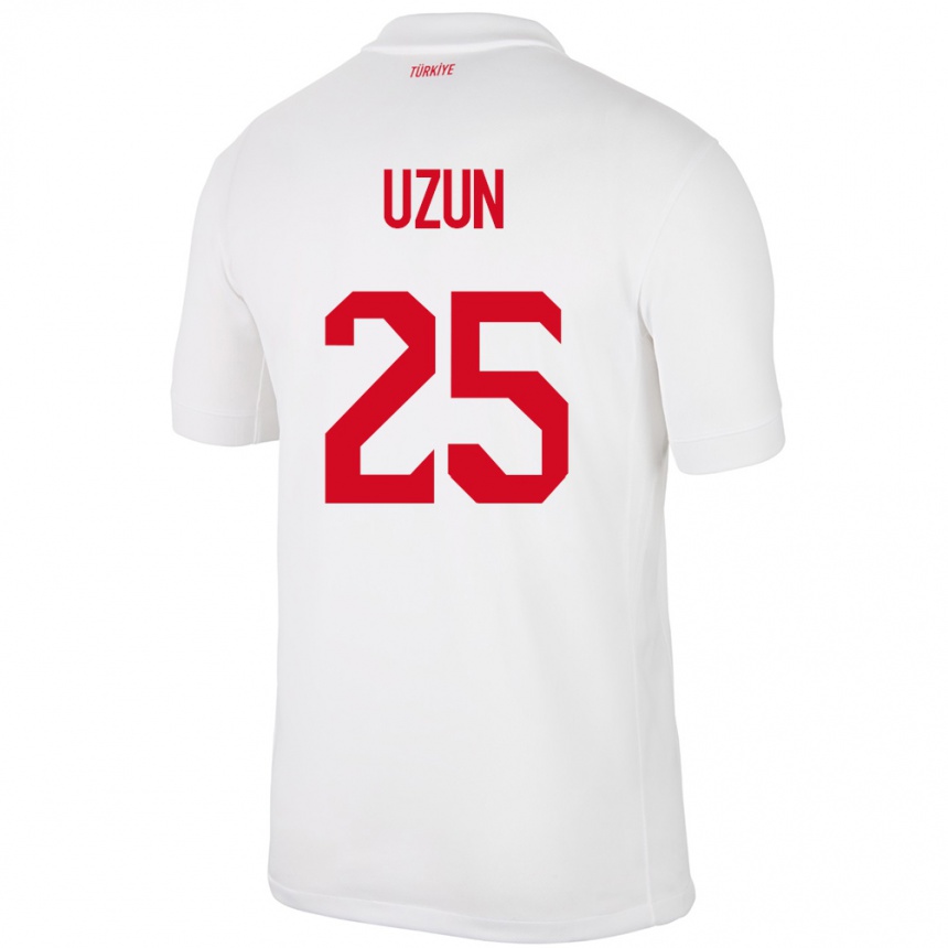 Niño Fútbol Camiseta Turquía Can Uzun #25 Blanco 1ª Equipación 24-26 Perú