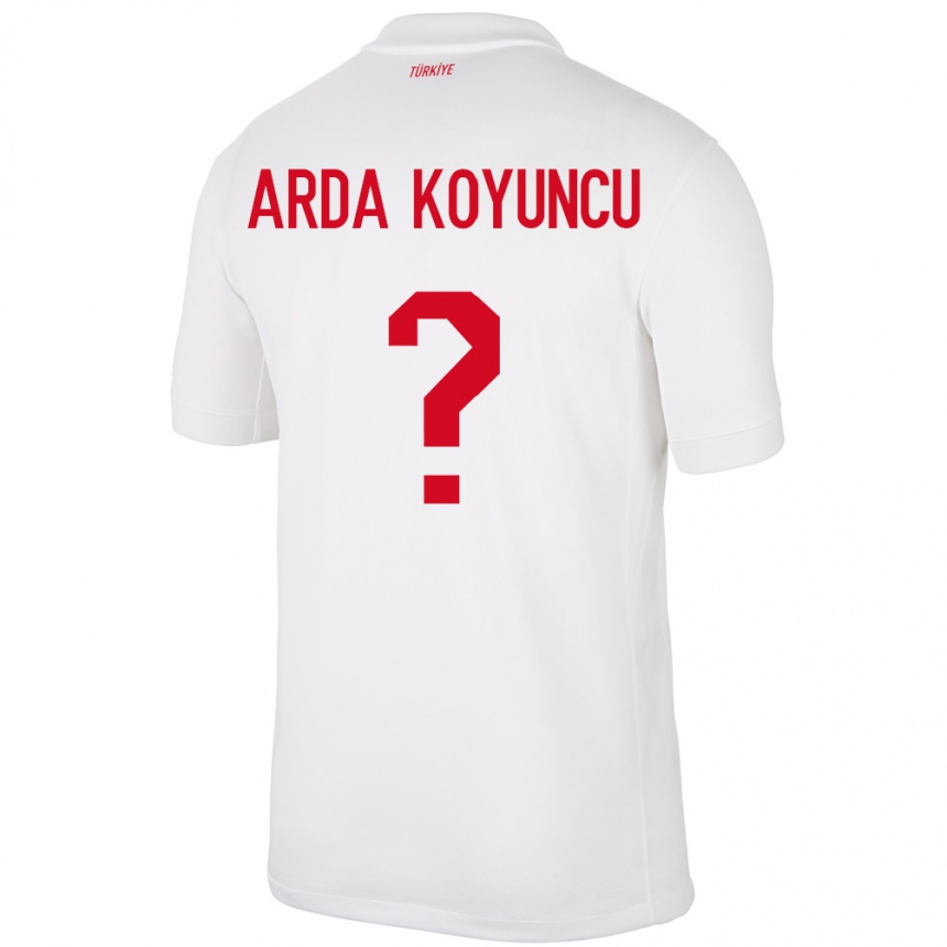 Niño Fútbol Camiseta Turquía Efe Arda Koyuncu #0 Blanco 1ª Equipación 24-26 Perú