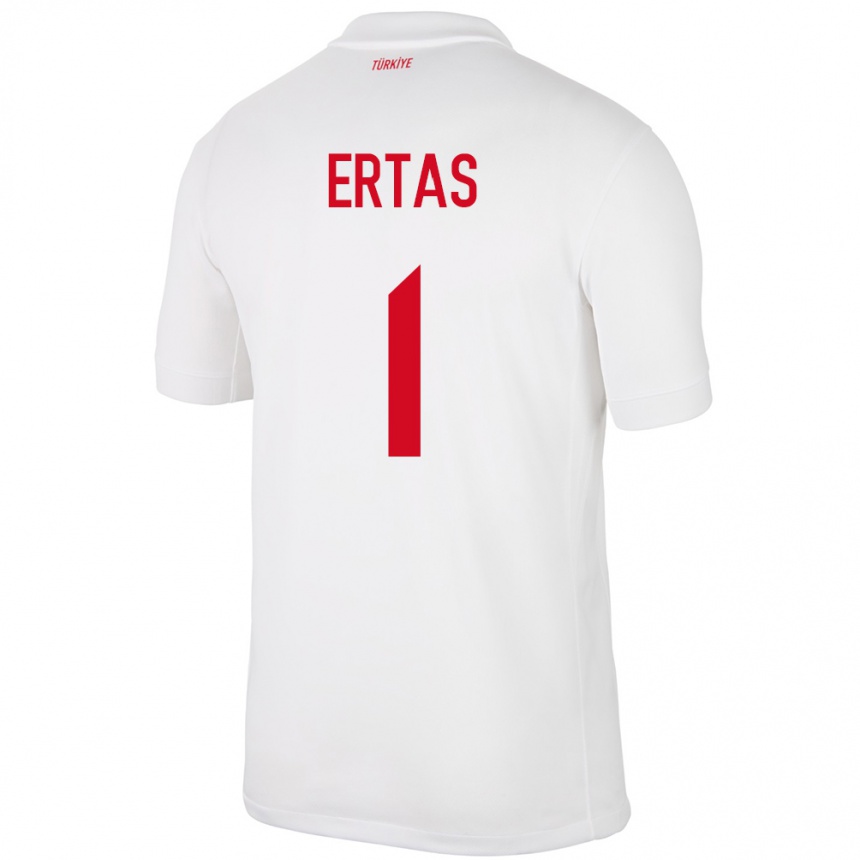 Niño Fútbol Camiseta Turquía Deniz Ertaş #1 Blanco 1ª Equipación 24-26 Perú