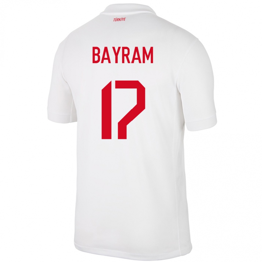 Niño Fútbol Camiseta Turquía Abdurrahman Bayram #17 Blanco 1ª Equipación 24-26 Perú