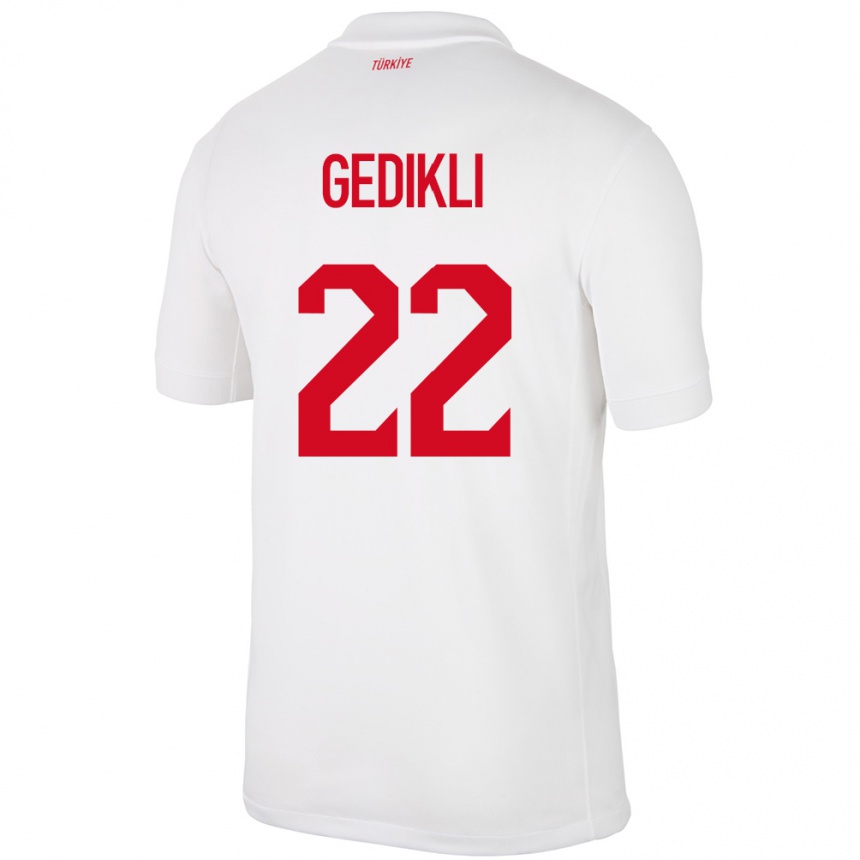 Niño Fútbol Camiseta Turquía Berkant Gedikli #22 Blanco 1ª Equipación 24-26 Perú