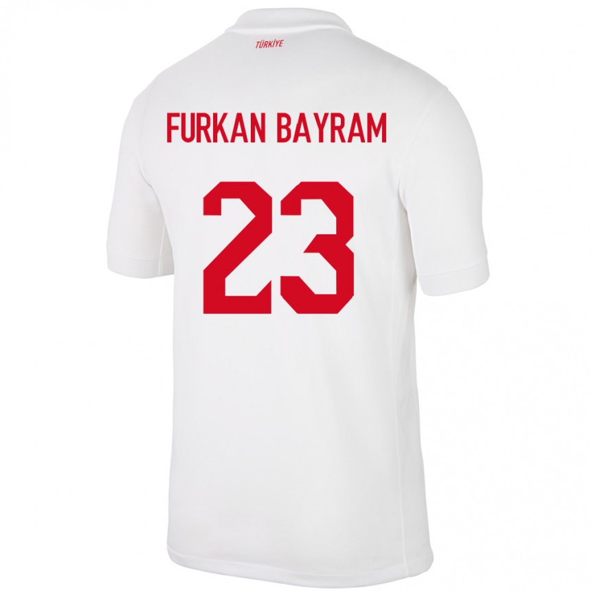 Niño Fútbol Camiseta Turquía Mert Furkan Bayram #23 Blanco 1ª Equipación 24-26 Perú