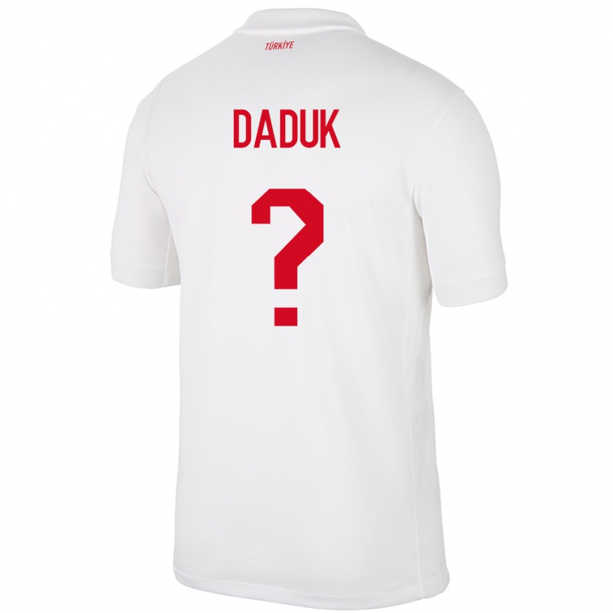 Niño Fútbol Camiseta Turquía Emir Dadük #0 Blanco 1ª Equipación 24-26 Perú